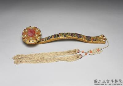 图片[2]-Gold ruyi scepter with inlays of gemstones and decor of  the Eight Immortals, Qing dynasty (1644-1911)-China Archive